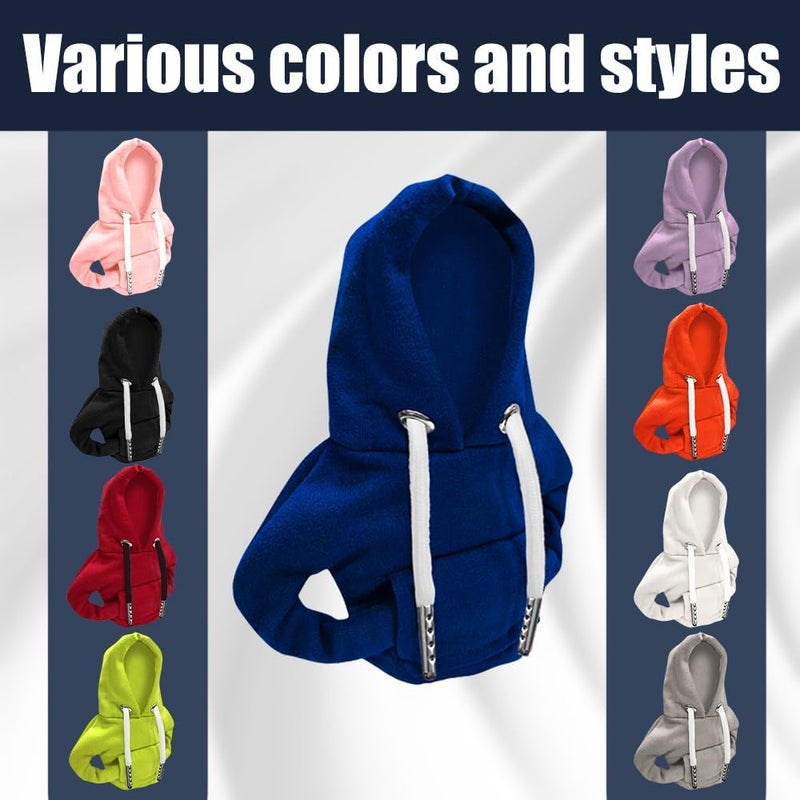 Lecctso Car Shift Knob Hoodie, Fashionable Sweater Hoodie Auto Gear Shift Knob Protector, Universal Car Interior Accessories Funny Car Shift Knob Cover for Car Truck SUV (Blue) - Image 3